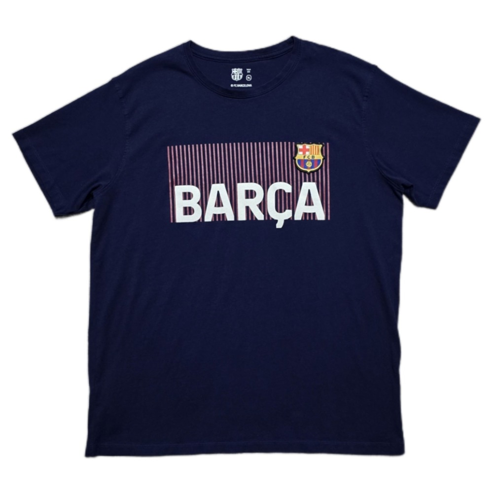 Official FC Barcelona Soccer Futbol Shirt‎ Mens XL Blue Barca Embroidered Patch